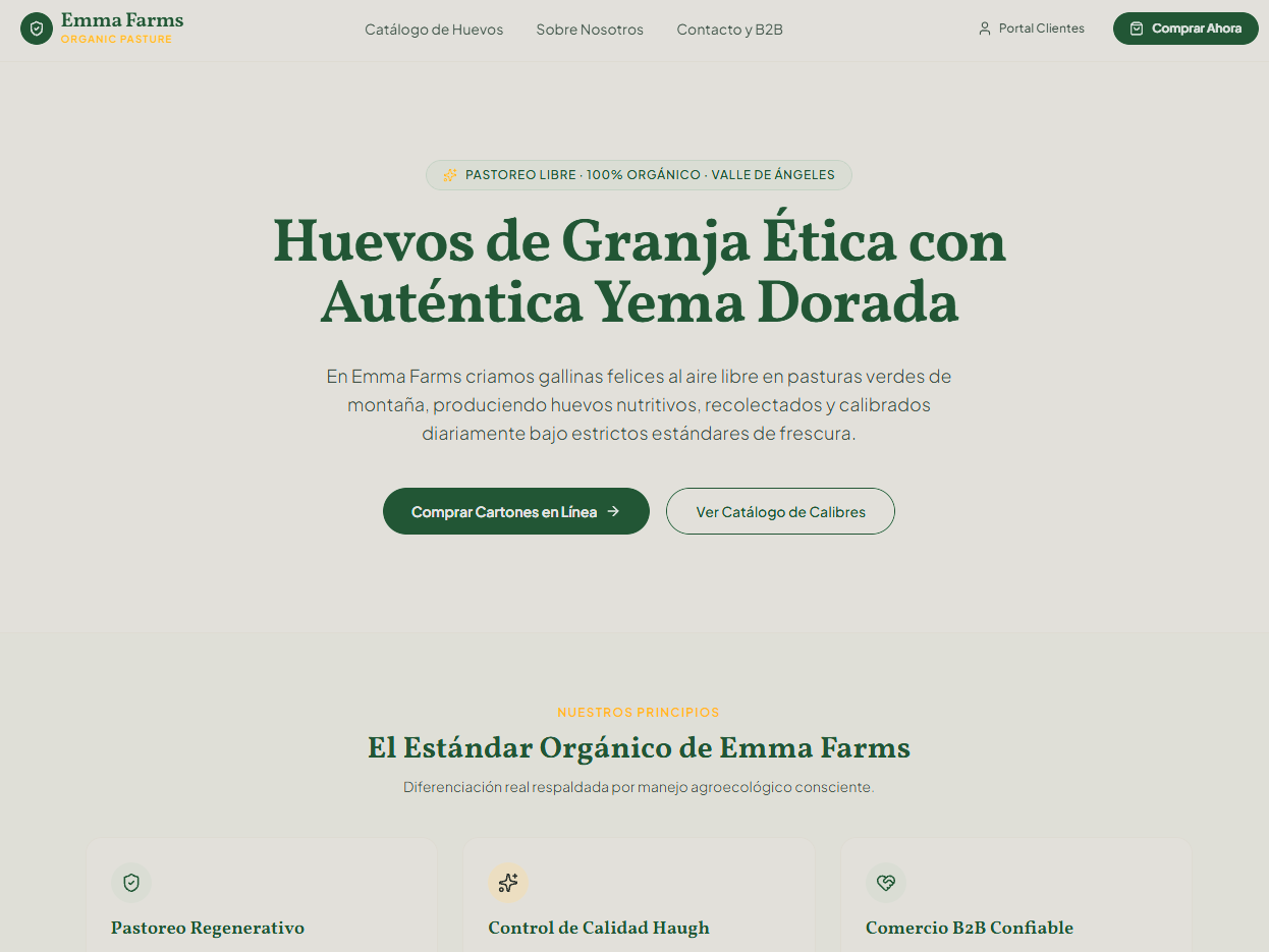 Captura del sistema Emma Farms — Sistema Web y Gestión Integral